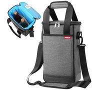 UCOLA Wine Cooler Bag 2 Bottle, Insulated Wine Tote Bag with Shoulder Strap & Handle, Padded Leakproof Wine Carrier for Travel, Picnic, BYOB, Gifts, Fits Champagne & Sake Bottles - Black