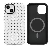 uCOLOR Case Compatible with iPhone 15/14/13- Compatible with MagSafe Scratch-Resistant Shockproof Cover for Women Men 6.1 inch (White Polka Dot, iPhone 15/14/13 6.1")