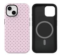 uCOLOR Case Compatible with iPhone 15/14/13- Compatible with MagSafe Scratch-Resistant Shockproof Cover for Women Men 6.1 inch (Pink Polka Dot, iPhone 15/14/13 6.1")