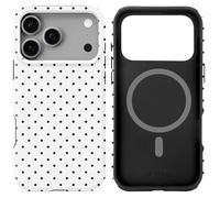 uCOLOR Case Compatible with iPhone 17 Pro- Hybrid 2-Layer Hard Shell + Silicone Protective Case -Compatible with MagSafe Scratch-Resistant Shockproof Cover 6.3“ (White Polka Dot)