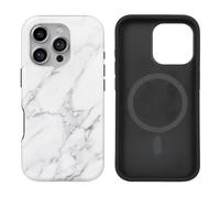 uCOLOR Compatible with iPhone 16 Pro Max Case [8 ft Drop Tested] Compatible with MagSafe - Protective Luxury Designer Mag Series Cases 6.9" (White Gray Marble, iPhone 16 Pro Max)