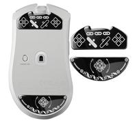 uconsmimo Glass Mouse Skates for Razer Deathadder V4 Pro Wireless Gaming Mouse Feet Pads Smooth Durable Game Mice Accessories Slimmer Toughened Glass Fabrication (Printing Pattern)