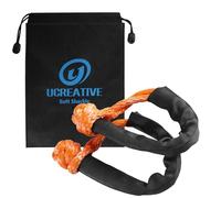 Ucreative 2Pcs Synthetic Soft Shackle 1/2 Inch x 22 Inch (56,000lbs Breaking Strength) with Extra Sleeves (Orange)