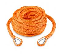 Ucreative 3/8 Inch x 92 Feet Synthetic Winch Rope Extension 26,500 Lbs for Off Road Vehicle ATV UTV SUV Orange