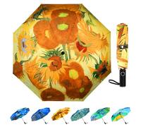 Ucrinei Van Gogh umbrella, Pretty Umbrellas for Women and men, Ladies Umbrellas for Rain, Automatic Folding Umbrellas Open Close (Sunflower)