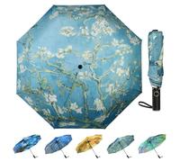 Ucrinei Van Gogh umbrella, Pretty Umbrellas for Women and men, Ladies Umbrellas for Rain, Automatic Folding Umbrellas Open Close (Almond Blossom)
