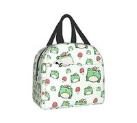 Ucsaxue Cute Green Frog And Mushroom Lunch Bag Travel Box Work Bento Cooler Reusable Tote Picnic Boxes Insulated Container Shopping Bags For Adult Women Men