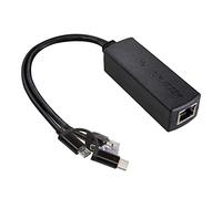 UCTRONICS Gigabit PoE Splitter 5V 3A, 2-in-1 PoE to USB C/Micro USB Adapter, IEEE 802.3af/at Compliant 10/100/1000Mbps for Raspberry Pi 3/4
