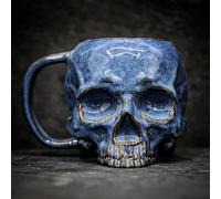 Ucuse 17oz Resin Skull Mug Viking Drinking Cup - Viking Warrior Skull Beer Cup Medieval Tankard Perfect Halloween Decoration and Gift for Men - Beer Stein, Tankard, Coffee Mug in One