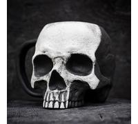 Ucuse 17oz Resin Skull Mug Viking Drinking Cup - Viking Warrior Skull Beer Cup Medieval Tankard Perfect Halloween Decoration and Gift for Men - Beer Stein, Tankard, Coffee Mug in One