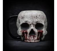 Ucuse 17oz Resin Skull Mug Viking Drinking Cup - Viking Warrior Skull Beer Cup Medieval Tankard Perfect Halloween Decoration and Gift for Men - Beer Stein, Tankard, Coffee Mug in One