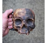 Ucuse 17oz Resin Skull Mug Viking Drinking Cup - Viking Warrior Skull Beer Cup Medieval Tankard Perfect Halloween Decoration and Gift for Men - Beer Stein, Tankard, Coffee Mug in One