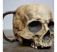 Ucuse 17oz Resin Skull Mug Viking Drinking Cup - Viking Warrior Skull Beer Cup Medieval Tankard Perfect Halloween Decoration and Gift for Men - Beer Stein, Tankard, Coffee Mug in One