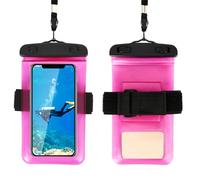 Ucuse 1PC Waterproof Phone Pouch Case Easy Lock & Heavy Duty IPX8 Lightweigt Cellphone Dry Bag Beach Cruise Ship Essentials Rose red