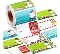 Ucuse 200PCS/Roll Christmas Tags Self Adhesive Gift Tags for Xmas Presents Christmas Name Labels Stickers for Presents, Bags, Boxes, Wrapping Paper Festival Birthday Holiday Decor