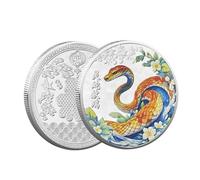 Ucuse 2025 Year Of The Snake Commemorative Coins Chinese Zodiac Medals 3D Relief Coins Collectibles New Year Coins Lucky Gold Coin for Collection Souvenir