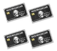 Ucuse Card Sticker 4Pcs White Privileg-e Funny All Side Covering Card Stickers Skin for Credit Debit Key Card No Bubble Slim Waterproof Stickers for Debit Cards Credit Card Transportation Bank Card