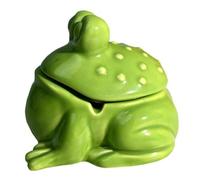 Ucuse Cute Frog Ashtray Ceramic Green Frog Ashtray Tea Pet Table Accessories Desktop Interior Decor Frog Statue Frog Figurine Ornament Home Decor
