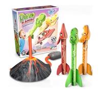 Ucuse Dinosaur Toy Rocket Launcher 6 Dinosaur Foam Rockets, Launch up to 100 ft, Outdoor Outside Toys for Kids, Dinosaur Toys, Family Fun, Birthdays Gift for Kids Boys 3 4 5 6 7 8 Years Old