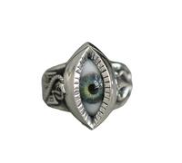 Ucuse Eye Of The Curtain Ring, Realistic Eyeball Design Rings, Dark Lore Rings, Eye Of The Veil Ring, Halloween Gothic Jewelry, for Men Women Gothic Punk Biker Rings
