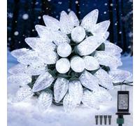 Ucutely C9 LED Christmas Lights Outdoor,33 Feet 50 LEDs 8 Lighting Modes Waterproof Connectable Christmas String Lights for Outside Roofline Patio Home Xmas Decorations