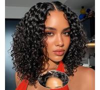 UCUVIC Curly Bob Wig Human Hair 5x5 Glueless Pre Cut Deep Wave Lace Front Wigs for Black Women 200 Density Curly Wig Glueless Wear and