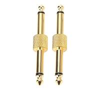 UCXOASNXZ 6.35mm Effect Adapter Connector for Guitar Pedal Coupler, Audio Effect Conversion Plug with Noise Reduction, All - Metal Shielding Design for Studio Home KTV Audio Systems (Gold)