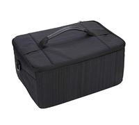 UCXOASNXZ Fordable Protective Insert Partition Handle Camera Lens Bag Case Pouch, Lens Bag with Detachable Dividers, Shockproof Breathable Polyester Lens Pouch for DSLR Camera Acc (Black)