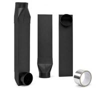UD48S 4" Stainless Steel Telescoping Dryer Vent Kit - Flat Periscope for Whirlpool & All 4" Dryers, 90° to Straight Adjustable Dryer Duct (26-43in), Space Saving Vent Connector-Black