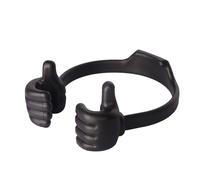 Udaroye Thumbs Up Lazy Phone Holder, Adjustable Flexible Plastic Tablet Stand, Portable Multi-Angle Desktop OK Stands Compatible with Any Mobile Phone, for Adults Men Teenage Kids (Black)