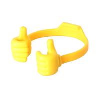 Udaroye Thumbs Up Lazy Phone Holder, Adjustable Flexible Plastic Tablet Stand, Portable Multi-Angle Desktop OK Stands Compatible with Any Mobile Phone, for Adults Men Teenage Kids (Yellow)