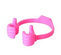 Udaroye Thumbs Up Lazy Phone Holder, Adjustable Flexible Plastic Tablet Stand, Portable Multi-Angle Desktop OK Stands Compatible with Any Mobile Phone, for Adults Men Teenage Kids (Pink)