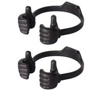 Udaroye Thumbs Up Lazy Phone Holder, Adjustable Flexible Plastic Tablet Stand, Portable Multi-Angle Desktop OK Stands Compatible with Any Mobile Phone, for Adults Men Teenage Kids (Black, 2 Pcs)