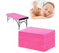 Udazzlo Disposable Bed Sheets 100 Pcs 31" x 71" Massage Table Sheets Non Woven Fabric Pink Bed Sheets Breathable for Meassage Bed Cover for Spa Lash Travel Beauty Salon