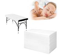 Udazzlo Disposable Bed Sheets 100 Pcs 31" x 71" Massage Table Sheets Non Woven Fabric White Bed Sheets Breathable for Meassage Bed Cover for Spa Lash Travel Beauty Salon