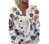 Udbeksid Cardigans for Women UK Long Sleeve Knitted Jacket Lightweight Loose Fit Casual Button Down Sweater Plus Size Knitwear Cardigan Ladies Longline Open Front Summer Chunky Knit Outerwear Crochet