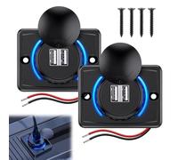 Udbrud 2 Pcs Car Charger, 3.1 A Car Dual USB Port Charging Socket, Cigarette Lighter USB Charger Adapter, Fast Charge Car Phone USB Socket for 12 V/24 V Cars, Motorhome, Motorcycle, Boat