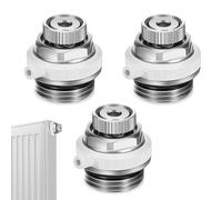 Udbrud 3 Pcs Automatic Radiator Bleed Valve, Radiator Air Vent Plugs with 1/2 Inch Connection, Self-Bleeding Radiator Valve for Automatic Air Release in Exhaust Ports and Radiators
