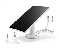 Udbrud Solar Panel for Eufy Camera, 3 W Solar Panel for Ring Camera, Solar Charger 6 V with Micro USB & USB-C Connection, 360° Adjustable Bracket, IP65 Waterproof for Surveillance Camera, Outdoor