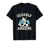 Udderly Amazing Barnyard Cow Pun Print T-Shirt