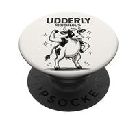 Udderly Ridiculous Funny Strong Flexing Cow PopSockets Adhesive PopGrip