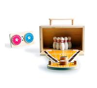 UDEAS Mini Bowling Set for Kids, Wooden Toy with 6 Cones, Promotes Hand-eye Coordination & Social Interaction for Ages 3+ Years