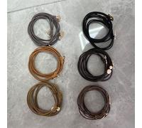 UDeBe Boho-Chic Elastic Hair Scrunchie Bracelet Set, Versatile and Trendy, Snag-Free, Comfortable, Durable, Perfect for Stylish Updo or Casual Wear, 18 Inch, Earthy and