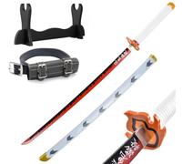 Udekit Japanese Anime Ninja Wooden Sword Kitetsu,Shusui,Wado Ichimonji,Tanjiro Katana-104cm,with Katana Belt and Katana Holder,for Cosplay Props Toys