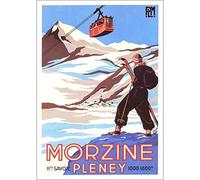 UDERUI Vintage Morzine France Poster France Ski Wall Art Pleney Ski Prints France Skiing Canvas Painting For Home Wall Decor Picture 50x70cmx1 No Frame