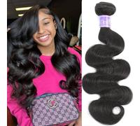 UDesire 16A Body Wave Bundles Human Hair One Bundle 18 inch 100% Unprocessed Brazilian Virgin Body Wave Human Hair Bundles for Black Women Natural Black