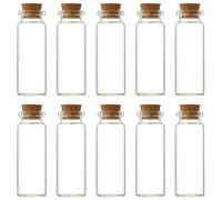 Udewo 10 Pcs Small Glass Bottles with Cork Lids, Mini Glass Bottles with Stoppers Empty Spell Jars Tiny Wishing Bottle Miniature Potion Bottle for DIY Arts Crafts Decoration Wedding Party Favors