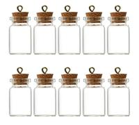 Udewo 10 PCS Small Glass Bottles with Cork Lids, Mini Glass Bottles with Stoppers Kit 6ml Empty Spell Jars Miniature Potion Bottles Tiny Wishing Bottles for DIY Crafts Decoration
