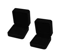 Udewo 2 PCS Earring Gift Boxes, Velvet earring Box Single With Lids Earring box Jewellery Boxes Black earring Boxes for earrings Jewellery Bulk Engagement Wedding Day Birthday Gifts