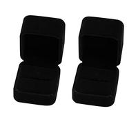 Udewo 2 PCS Ring Gift Boxes, Single Velvet Ring Box Engagement Ring Box Black Ring Boxes Cardboard Jewellery Boxes Gift Boxes Cases for Earrings Rings Jewellery Bulk Valentine's Day